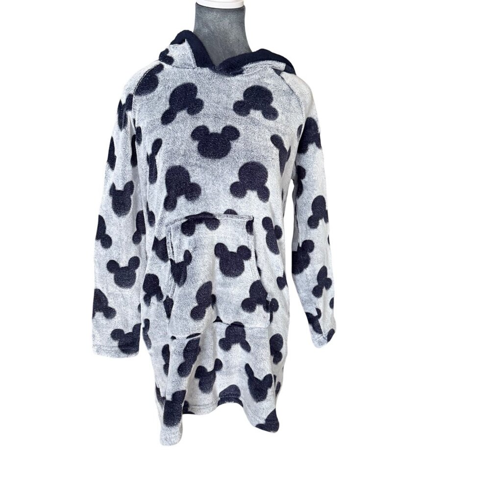 Disney Mickey Mouse Hooded Pullover Blanket Sweatshirt With Kangaroo Pocket XS F